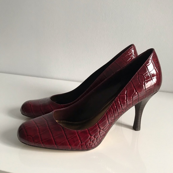 Arturo Chiang Red Wine Snakeskin Pumps Patent Leather Women’s Shoes Vintage Y2K - Picture 16 of 16